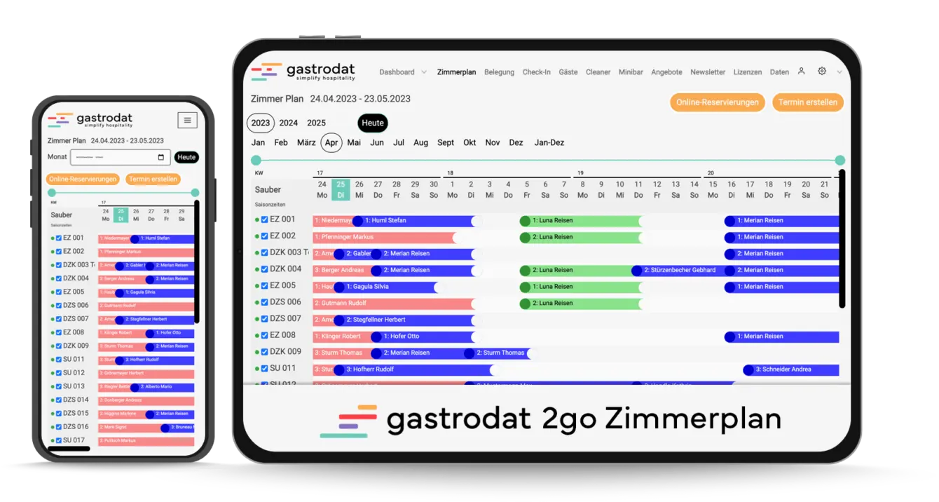 gastrodat 2go - Zimmerplan