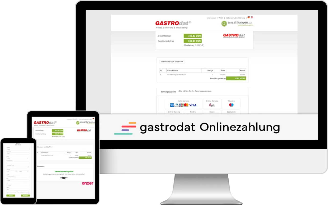 gastrodat Onlinezahlung